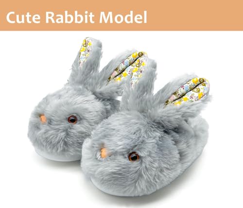 Bunny Slippers for Women Men Cute Plush Rabbit Fuzzy Slippers, Soft Fluffy Animal Winter Warm Indoor House Slippers Shoes4