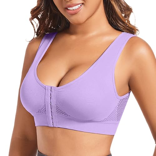 Brassière de sport rouge 3XL pour femme sans armature avec boutons
