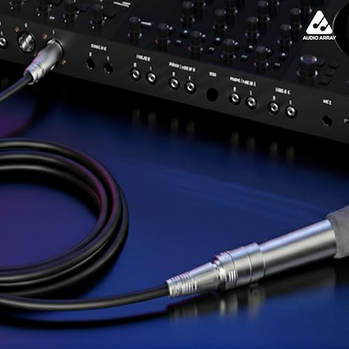 Image of Audio Array A3-XLR 3-Pin Male to Female XLR Cable | 16 Amp High Current | Professional Audio Plug Silver Plated Contacts | Zinc Diecast Metal Body | Latch Lock Compatible with Mic, Mixer & PA Systems