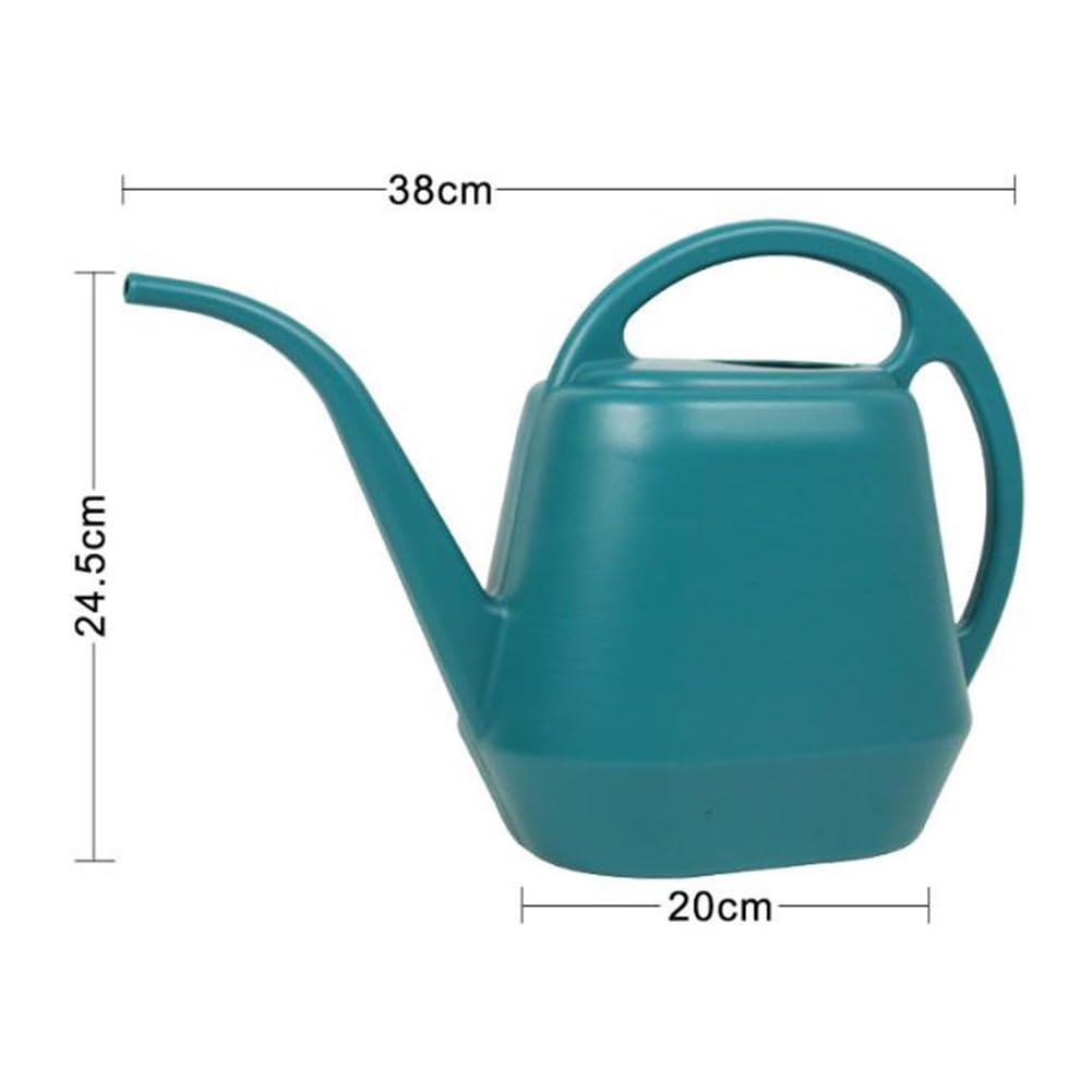 FACAIIO Hervidor de riego de boca larga de 4 litros de plástico para jardinería de gran capacidad, fácil de limpiar, cuidado de macetas, color azul lago
