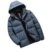 [YJSO] ダウンジャケット メンズ 軽量 XL ダウン フード付き ダウンコート ブルー ダウンジャケット コート ロング丈コート フード付き ダウンコート 大きいサイズ あったか 紳士 男性 冬 アウター プレゼント ギフト 敬老の日 山登り 自転車