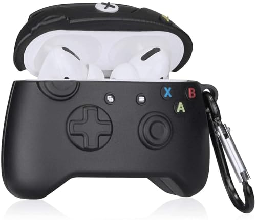 Image of Dezet Cute Soft Silicone Pouh Case for Airpods Pro GEN-2 (2022) � 3D Cartoon Animal Character Cover with Keychain Ring, Shockproof & Dustproof Protective Case for Kids & Girls (Game PAD BLK)