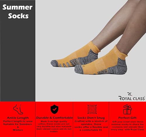 Image of RC. ROYAL CLASS Ankle Cotton Cushioned Socks for Men & Women, Hi-Performance, Breathable, Anti-Odour, Moisture Wicking, Durable socks, Pack of 4 Pairs