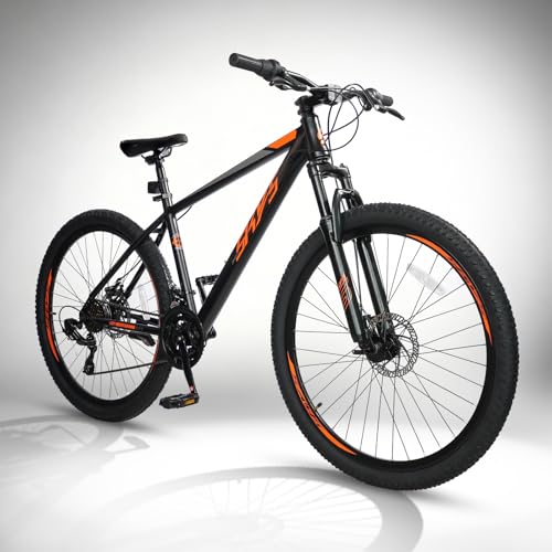 Convend 27.5 Inch Mountain Bike for Adults & Teens, 21-Speed Pro Gear with Twist Shifter, Dual Disc Brakes & Front Suspension Fork, All-Terrain Tires for City & Trail Riding, Black