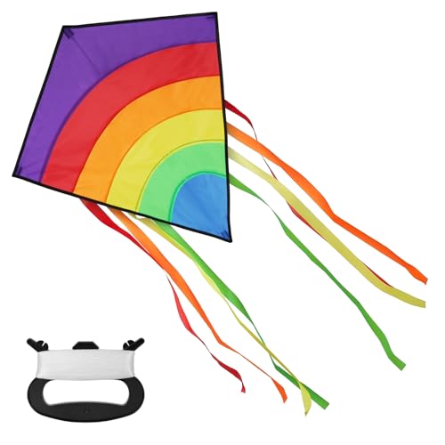 Aomig Papagaios para crianças, papagaio diamante arco-íris cordão e de papagaio incluídos, papagaio crianças diamante, papagaios e brinquedos voadores para atividades ao ar livre praias parques