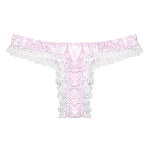 CHICTRY Men's Stain Ruffle Frilly Low Rise Thong Underwear Sissy Pouch Crossdres Panties4