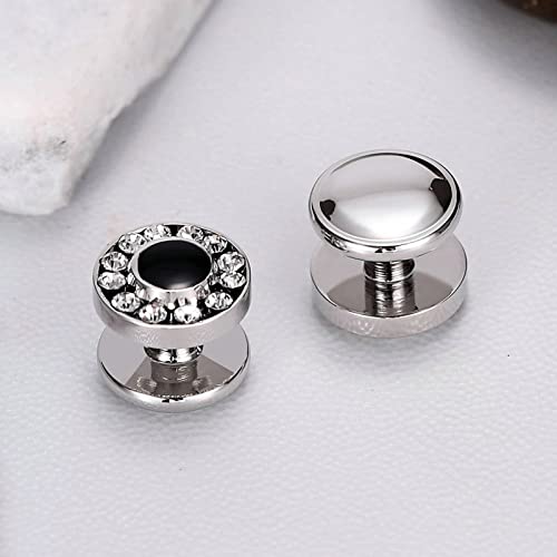 Mancuernillas de acero inoxidable negras para hombres miniatura 4