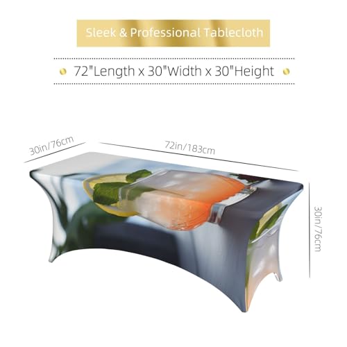 Nappe extensible en élasthanne de 1,8 m pour table rectangulaire lavable et infroissable - 5