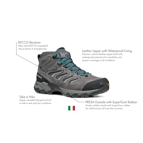 SCARPA Men's Moraine Mid WP Waterproof Breathable Boots for Backpacking & Hiking2