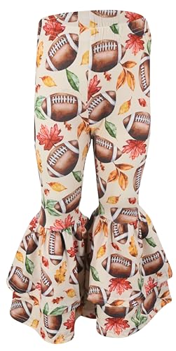 Image of Unique Baby 2 Piece Girls Double Bell Bottom Leggings Outfit with Short Sleeved Shirt Kid and Toddler Clothes Set