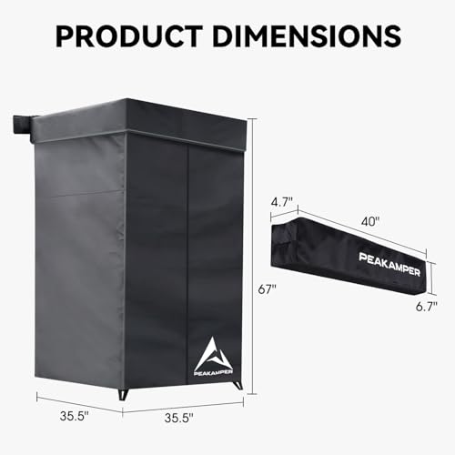 Carpa con toldo para ducha 3ft x 3ft y luz LED para privacidad en camping miniatura 7