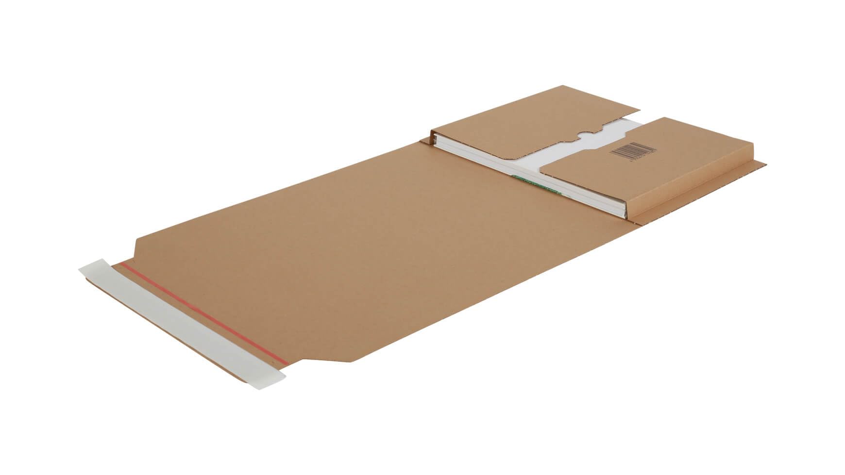 100x Buchverpackung "Light" 260 x 170 x 60 mm A5 Selbstklebestreifen Braun Wickelverpackung Universalverpackung