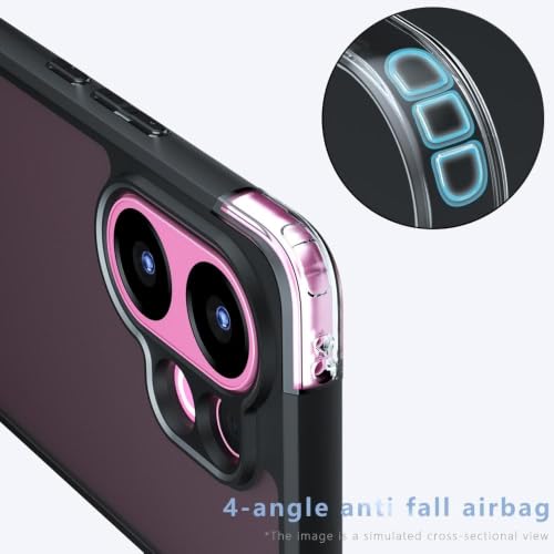 Image of Matte PC+TPU Phone Case for Vivo X200 FE 5G, Air Bag Protection, Anti-Fingerprint, Never Turns Yellow, Micro Arc Edge, Skin-Friendly Feel, Black