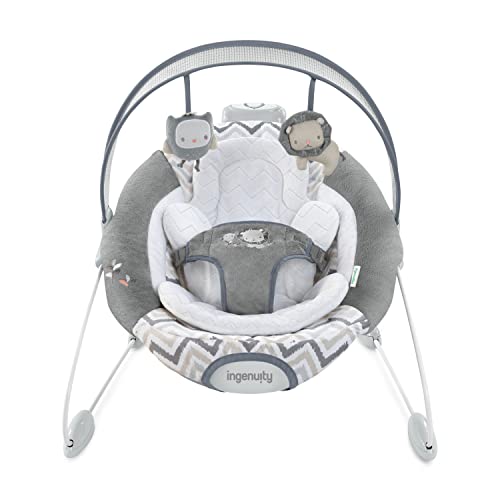 Image of Ingenuity SmartBounce Automatic Baby Bouncer Seat with White Noise, Music, Toy Bar & 2 Plush Infant Toys, 0-6 Months Up to 20 lbs (Braden)