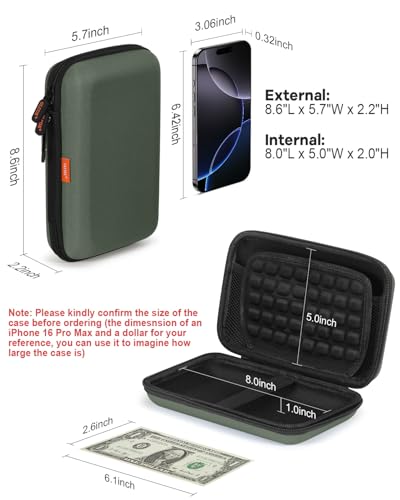 Image of Large Classic Army-Green Case,Hard Shell Electronic Organizer Case