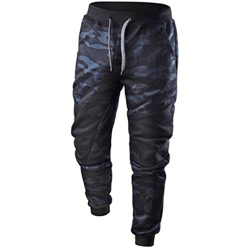 ??Hombre Pantalón Pantalones Deportivos Hombre Primavera Casual Patchwork Pants Pantalones de Camuflaje Pantalones de chándal Xinantime (M, ??Azul Real)