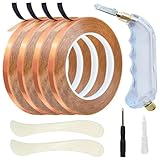 NVOQILIN 1 Stück Dunkel Bronze Klebeband 3/16 Zoll für verschmutzte Glasunternehmen, Hervorhebung präzises Schneiden und Permanent