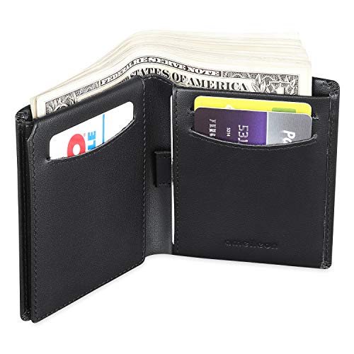 Bifold Trifold Leather RFID Mens Wallet with ID Window & Coin Pockets