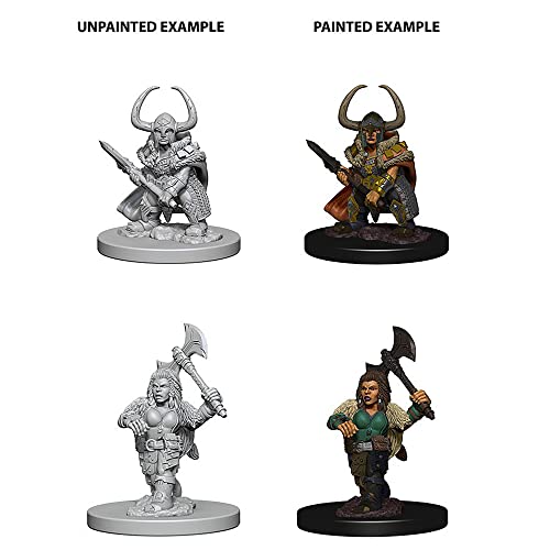 D&D Nolzur's Marvelous Miniatures Dwarf Female Barbarian 2 figuras miniatura 2