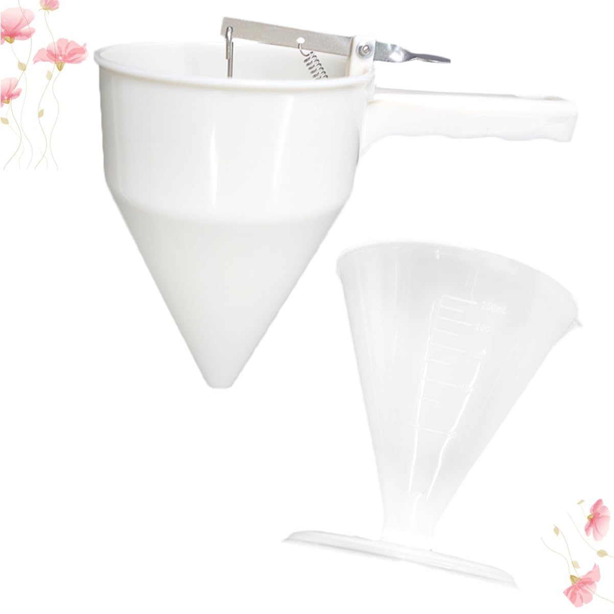 Distributore per Pastella Manuale Conico in Plastica, Utensile da Cucina Pistone e Molla, per Preparazione Dolci e Decorazione, per Pasticcerie e Ristoranti, Colore Casuale