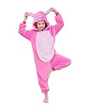FFNXKLDZSW NXLYDZSW Unisex Kids Cosplay Costumes,Flannel Animal Onesie Sleepwear Costumes for Girl 8-10 Years Pink