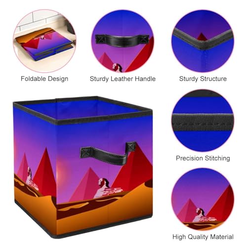 Boîte de rangement pliable cube motif pyramide pour placard - 5