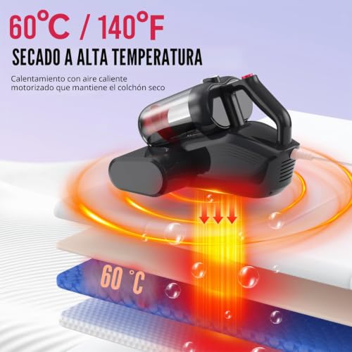 Aspiradora de colchón para aliviar alergias domésticas mediante luz UV-C y succión de alta potencia 6