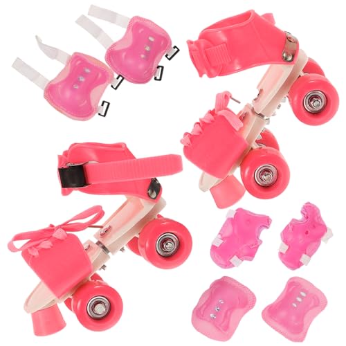 OHPHCALL 4 Wheel Boys and Girls Roller Skates Training Inline Skate Shoes Protective Gear for Girls Boys