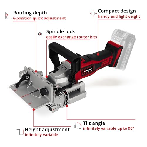 Einhell Power X-Change 18V Cordless Biscuit Jointer - Variable Cutting Depth Plate Joiner With Dust Extraction For Woodworking - TE-BJ 18 Li Solo Biscuit Joiner (Battery Not Included) 3 Einhell Power X-Change 18V Cordless Biscuit Jointer - Variable Cutting Depth Plate Joiner With Dust Extraction For Woodworking - TE-BJ 18 Li Solo Biscuit Joiner (Battery Not Included) - Image 3