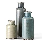 CwlwGO- Ceramic Vase 3 Piece Set, Small Flower vases for Home Decoration, Modern Farmhouse Decoration, Living Room,Table Shelf, Centerpieces, Fireplace and Entrance Decorations-Multicolor. - Image 2
