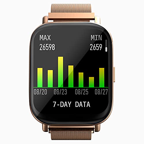Image of ZEBRONICS ZEB-FIT5220CH Smart Fitness Watch with 2.5D Curved Glass 4.4cm Square Display, SpO2, BP, HR Monitor, IP68 Water Proof, 8 Sports Mode, Metal Body & Strap(Gold Metal) (Mettalic Gold)