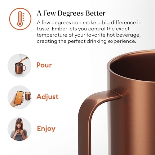 Image of Ember Temperature Control Smart Mug 2, 14 Oz, App-Controlled Heated Coffee Mug with 80 Min Battery Life and Improved Design, Copper