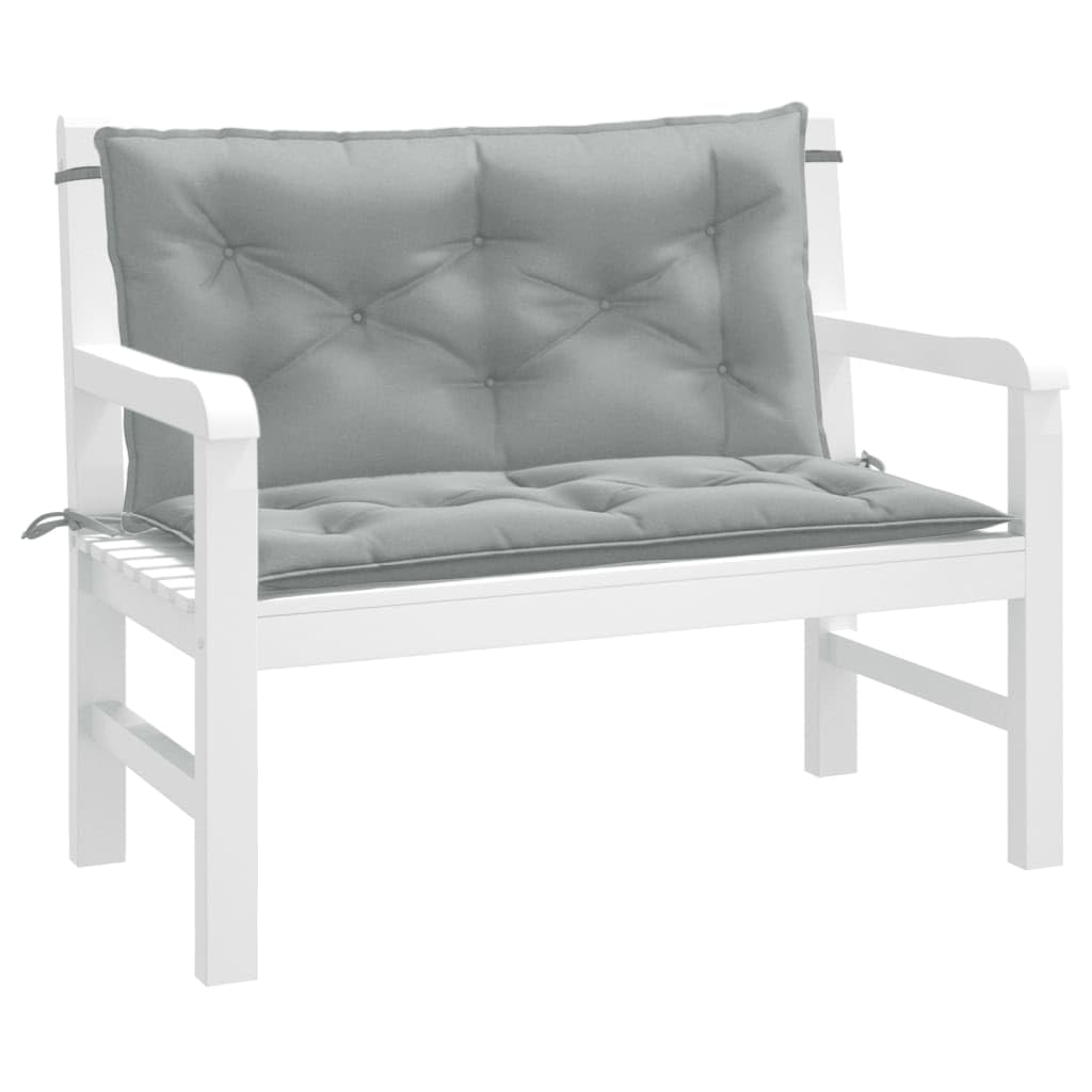 Coussin pour banc de jardin gris clair 100x50 cm rembourré en lot de 2