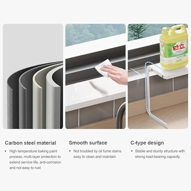 1pc Small Narrow Shelf for Windowsill Kitchen Spice Rack Organizer Stackable Tall Shelves Scalable Window Plant Rack for Narrow Space Countertop Storage (White)