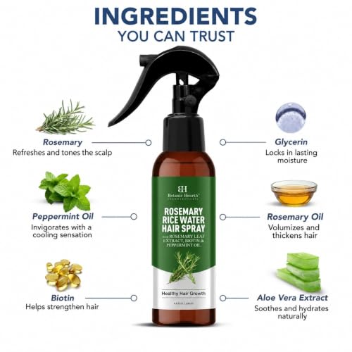 Botanic Hearth Haarwuchs-Spray Rosmarinöl mit Reiswasser & Biotin, 200 ml – Ansicht 10
