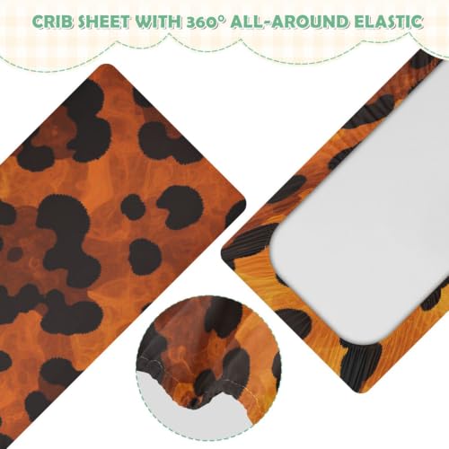 Drap-housse imperméable pour berceau léopard orange 132x71