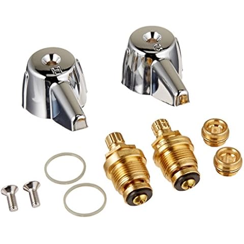 Danco 39674E - Kit de embellecedores para grifo de lavabo con 2 manijas para latón central con tallos y asientos, cromado Cover