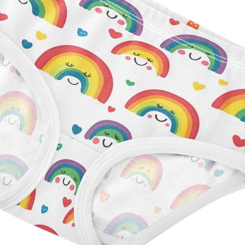 ZZKKO Cute Rainbow Heart Girls Underwear Toddler Panties for Girls Comfort Brief Size 2-8T3