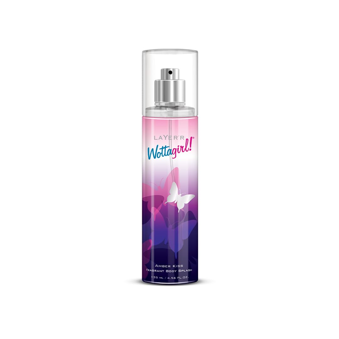 Wottagirl Amber Kiss Body Splash for Women | Floral & Aquatic Scent with Peony, Rose & Musk | Long Lasting Mist, Gentle on Skin | 135ml