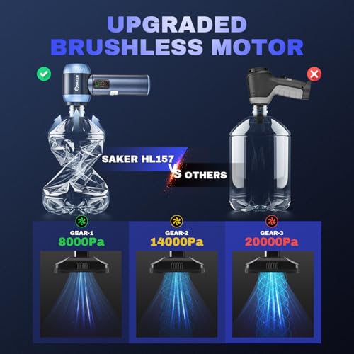 Saker HL157 Cordless Car Vacuum — 20,000Pa, 40-Min Runtime, Type-C — view 6