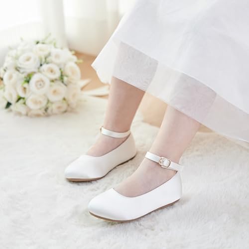 Image of Felix & Flora Girls Toddler Little Ballet Shoes - Flower Girls Mary Jane Flats Dress Shoes Party Wedding