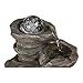 Peterivan 4-Tier Cascading Resin-rock Falls Tabletop Water Fountain - 11 2/5” Small Relaxation Waterfall Feature with LED LIghts&Ball, Indoor Oudoor Decorative Tabletop Fountain for Stress Relief