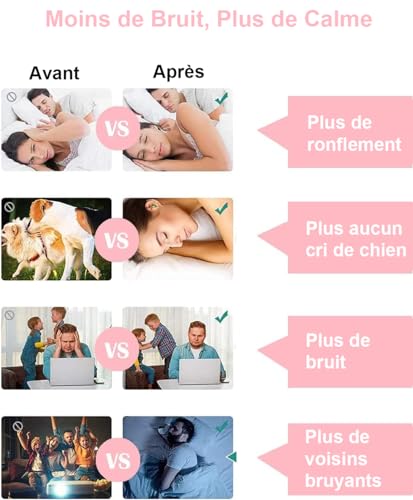 Bouchon-dOreille-pour-Dormir61-Pairs-Bouchon-Oreille-Sommeil-SNR-38-dB-Reutilisables-Boule-Caisse-en-Eponge-Souple-Bouchons-Doreilles-Anti-Bruit-pour-Dormir-Protection-Auditive-Ronfler-Voyager