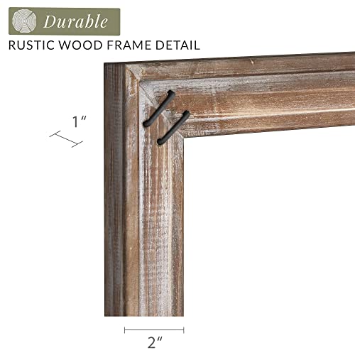 Barnyard Designs 18X24 Metal & Dark Wood Farmhouse Wall Mirror, Wooden Large Rustic Wall Mirror, Bedroom Mirrors For Wall Decor, Decorative Wood Wall Mirror Living Room, Bathroom Vanity Mirror, Brown #TOP5