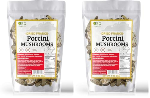 Orgnisulmte Dried Porcini Mushrooms New Season French Wild Porcini Mushroom Premium Vacuum Pack 3Oz (85g) (Pack of 2)