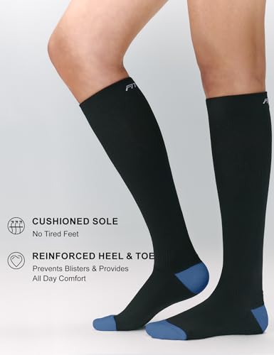 Image of FITRELL 3 Pairs Compression Socks for Women and Men 20-30mmHg-Circulation Support Socks