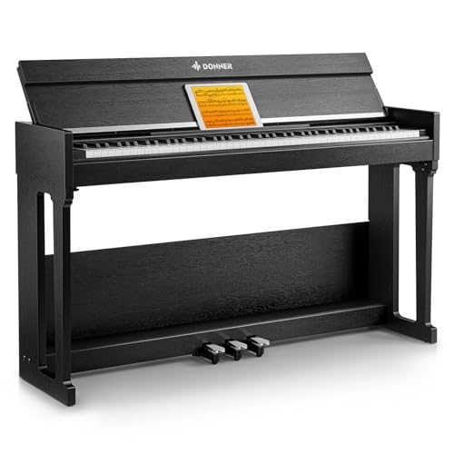 Donner DDP-90 Pro Digital Piano, 88 Key Weighted Piano Keyboard for Beginner/Professional with Three Pedals, Support U-disk Music Playing, PC/Tablet/Cell Phone Connecting, Audio In/Output