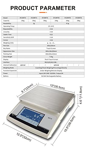 Báscula electrónica con pantalla táctil 30kg/0.1g miniatura 6