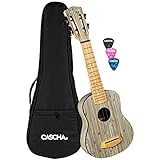 EINZIGARTIGE OPTIK - Die Sopran Ukulele besticht mit ihrer markanten Graphit-Optik Maserung, dem seidenmatten Finish & den hochwertigen schwarzen Stimmmechaniken - ein elegantes, individuelles Design