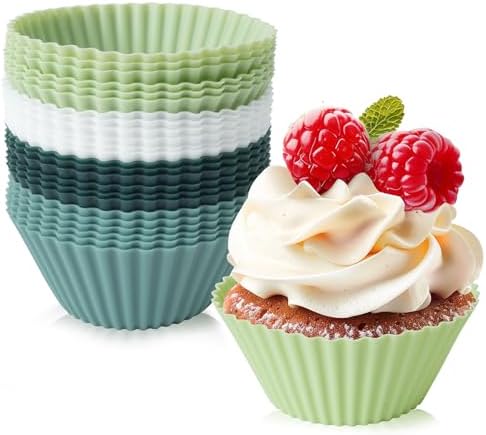 Lot de 24 Moule Muffin Silicone | Anti-adhésif Moule Cupcake pour...